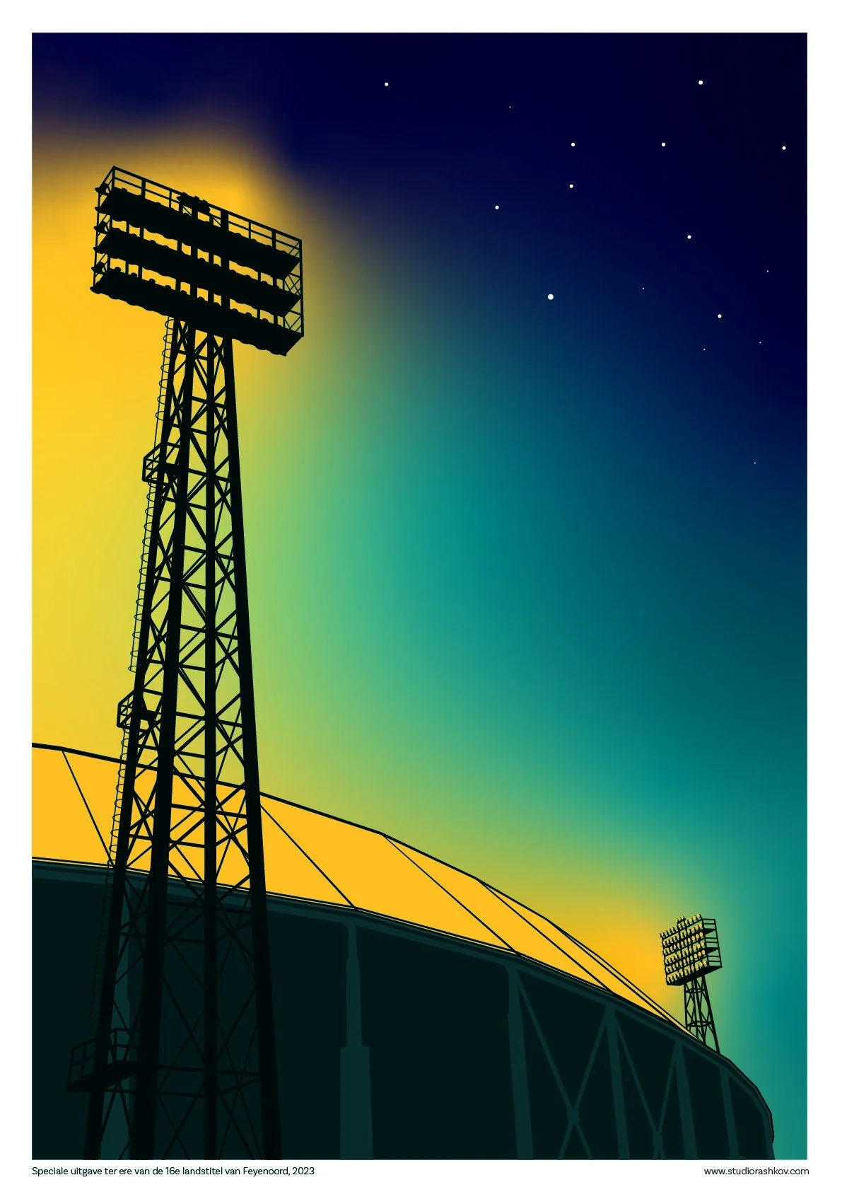 Artprint Studio Rashkov - De Kuip by night