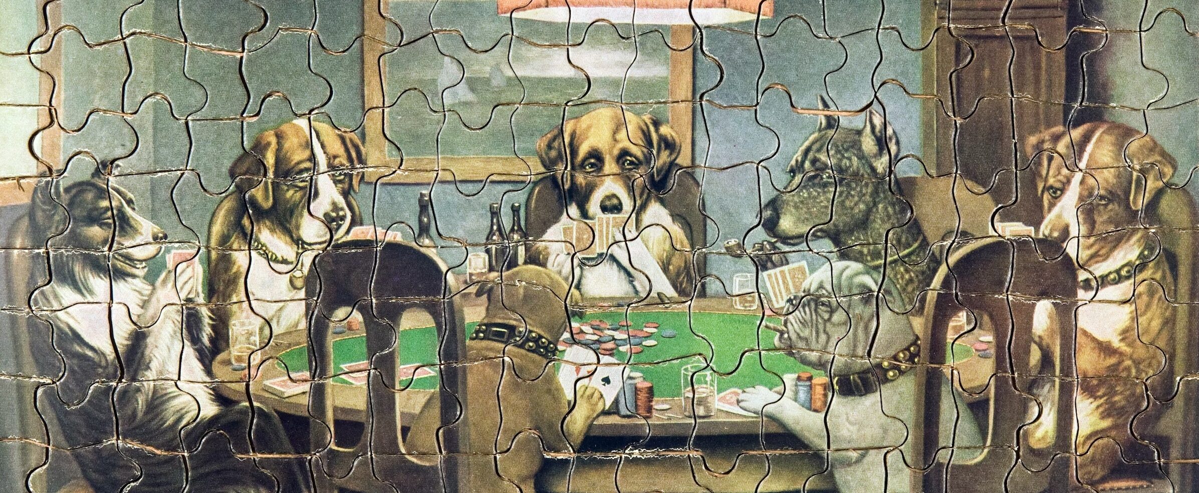 kaartende honden puzzel voor de tour in mr